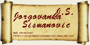 Jorgovanka Šišmanović vizit kartica